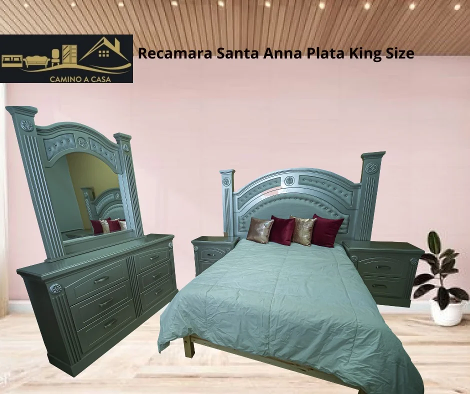 Recamara Santa Anna plata king size